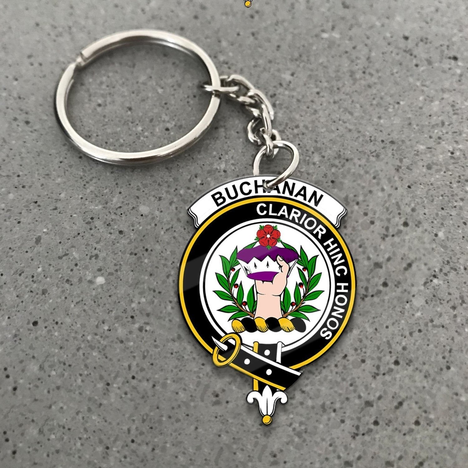 Clan Buchanan Tartan Crest Keychain NW54 Clan Buchanan Tartan Today   