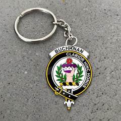 Clan Buchanan Tartan Crest Keychain NW54 Clan Buchanan Tartan Today   