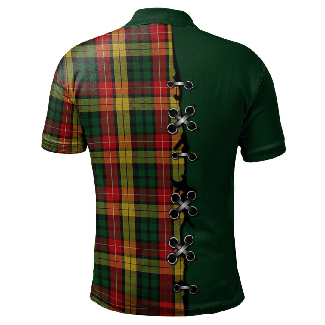 Clan Buchanan Tartan Polo Shirt - Lion Rampant And Celtic Thistle Style VX15 Buchanan Tartan Tartan Polo   