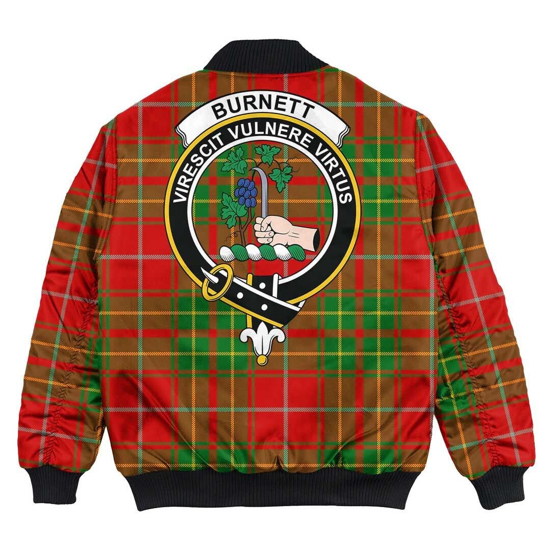 Clan Burnett Ancient Tartan Crest Bomber Jacket BV99 Burnett Ancient Tartan Tartan Bomber Jacket   