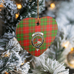 Clan Burnett Ancient Tartan Crest Heart Ceramic Ornament GM75 Burnett Ancient Tartan Tartan Christmas   