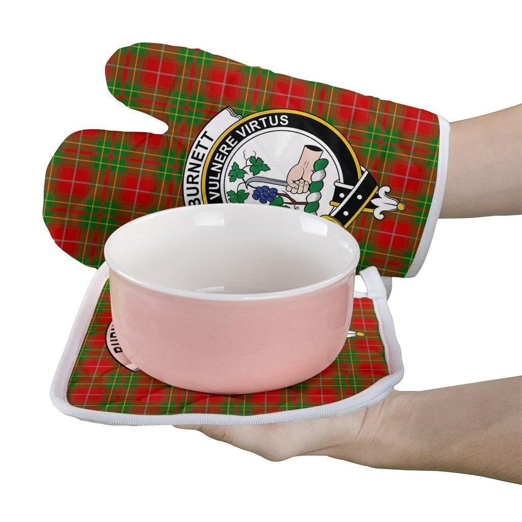 Clan Burnett Ancient Tartan Crest Oven Mitt And Pot Holder (2 Oven Mitts + 1 Pot Holder) HQ47 Clan Burnett Tartan Today   