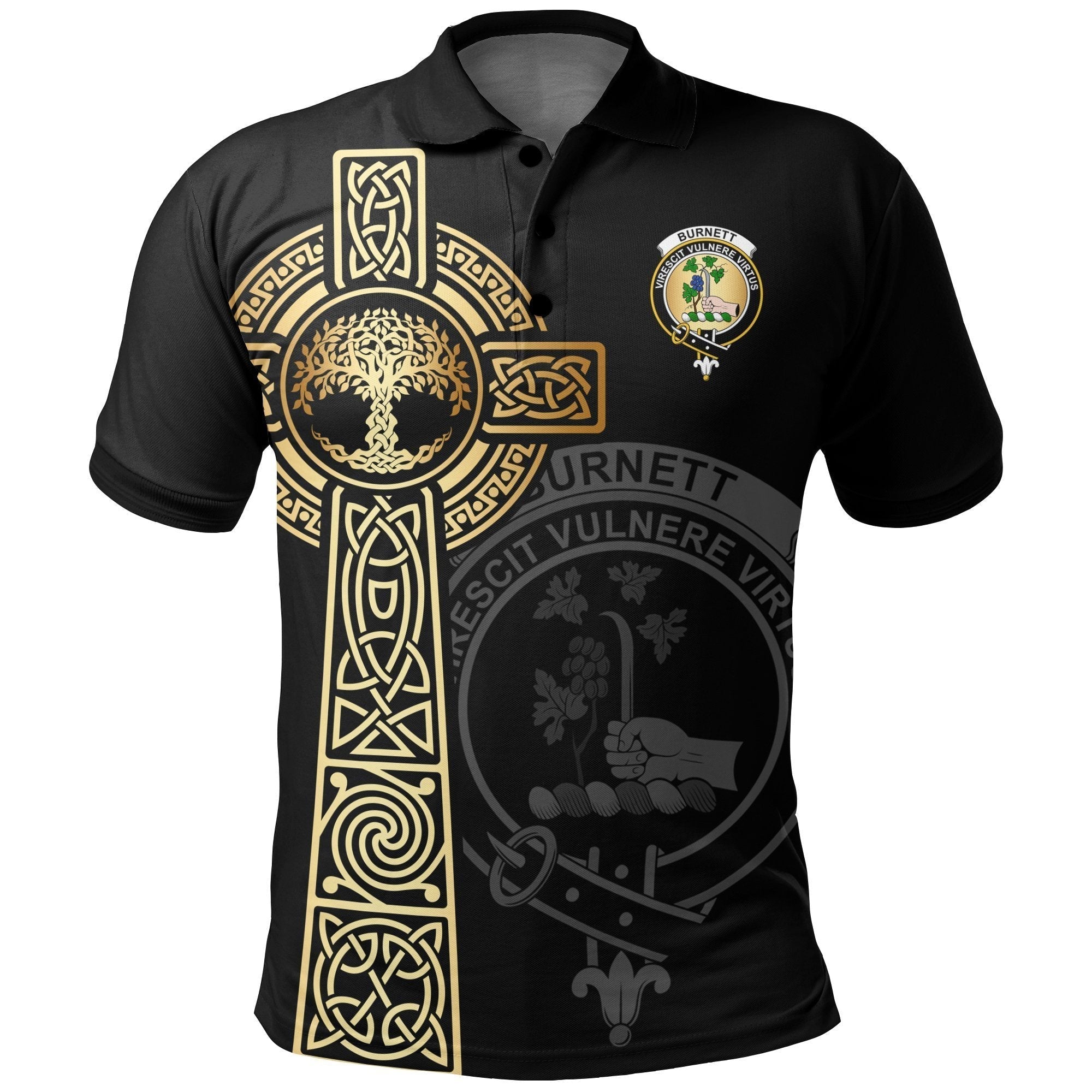 Clan Burnett Clan Unisex Polo Shirt - Celtic Tree Of Life MT13 Burnett Tartan Tartan Polo   