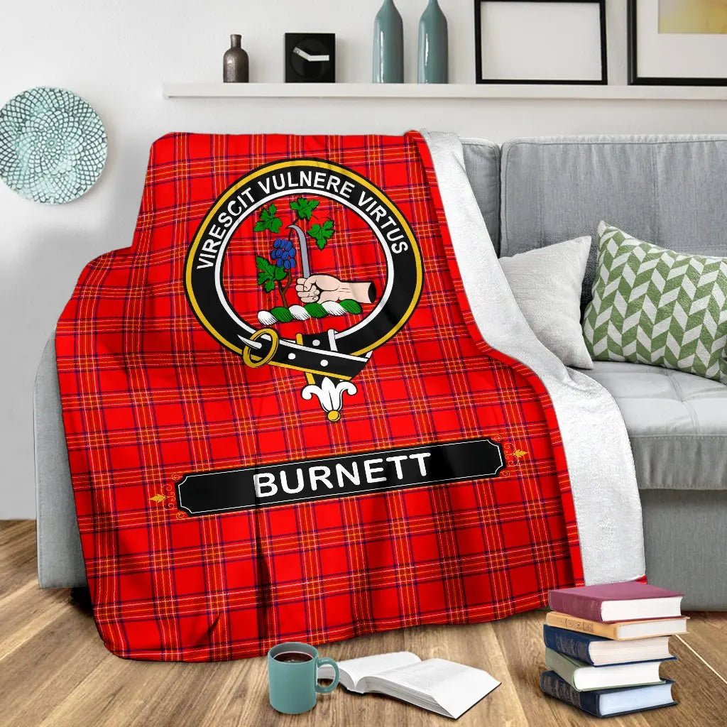 Clan Burnett Family Tartan Crest Blanket 3 Sizes GB20 Clan Burnett Tartan Today   