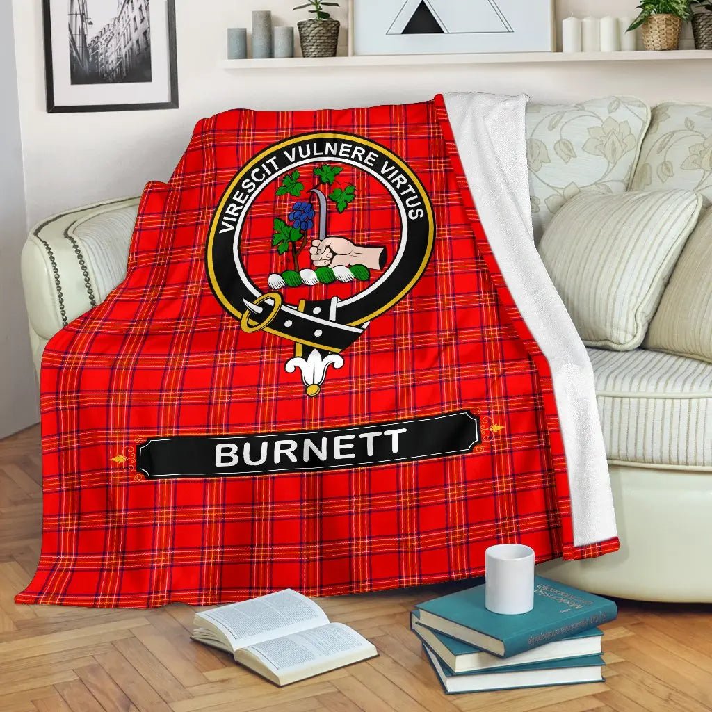 Clan Burnett Family Tartan Crest Blanket 3 Sizes GB20 Clan Burnett Tartan Today   