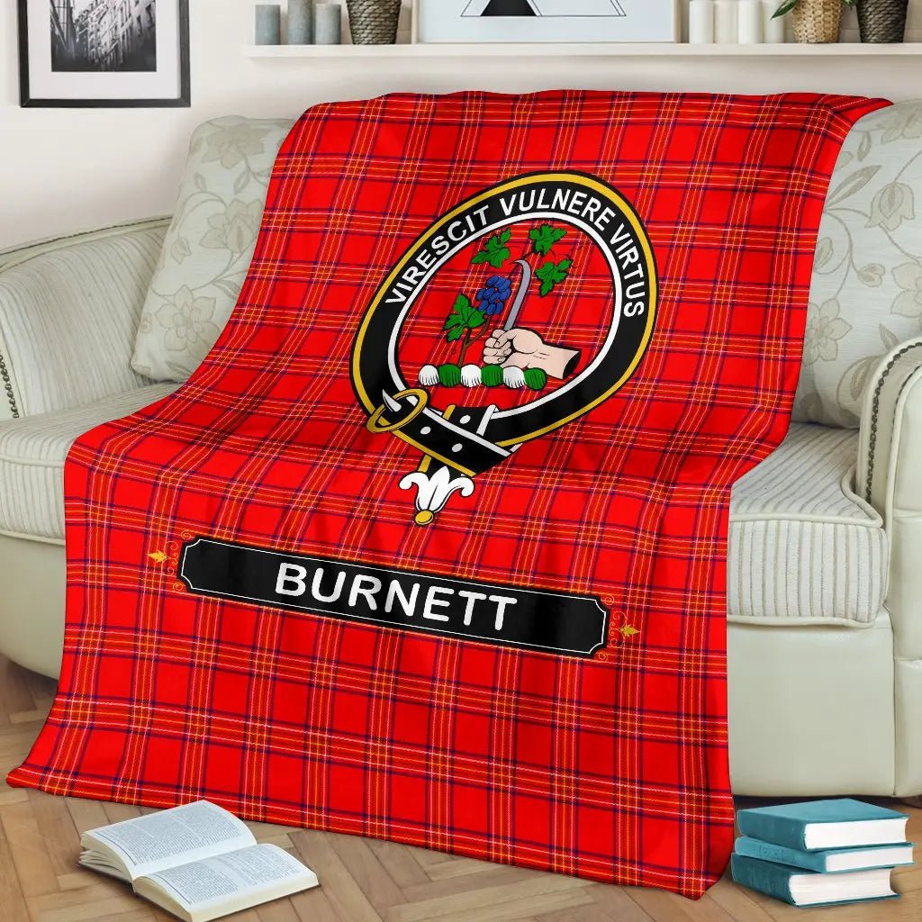 Clan Burnett Family Tartan Crest Blanket 3 Sizes GB20 Clan Burnett Tartan Today   