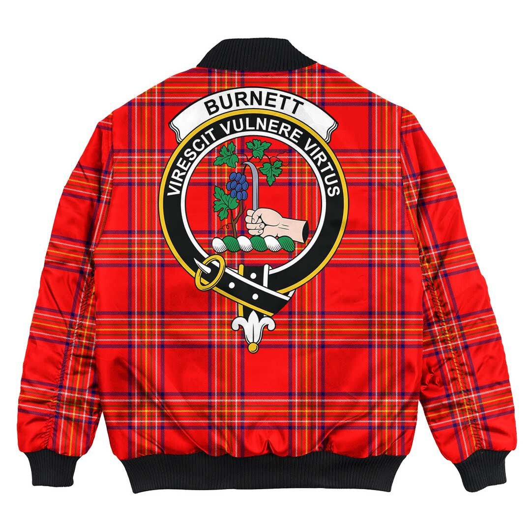 Clan Burnett Modern Tartan Crest Bomber Jacket SL64 Burnett Modern Tartan Tartan Bomber Jacket   