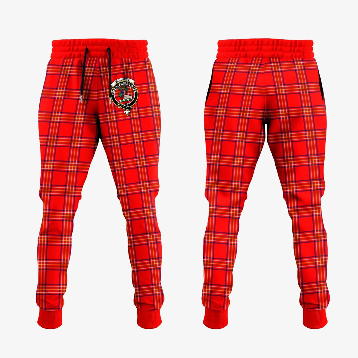 Clan Burnett Modern Tartan Crest Jogger Sweatpants FV62 Clan Burnett Tartan Today   