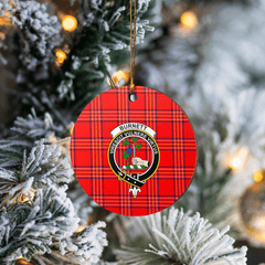 Clan Burnett Modern Tartan Crest Round Ceramic Ornament WF86 Burnett Modern Tartan Tartan Christmas   