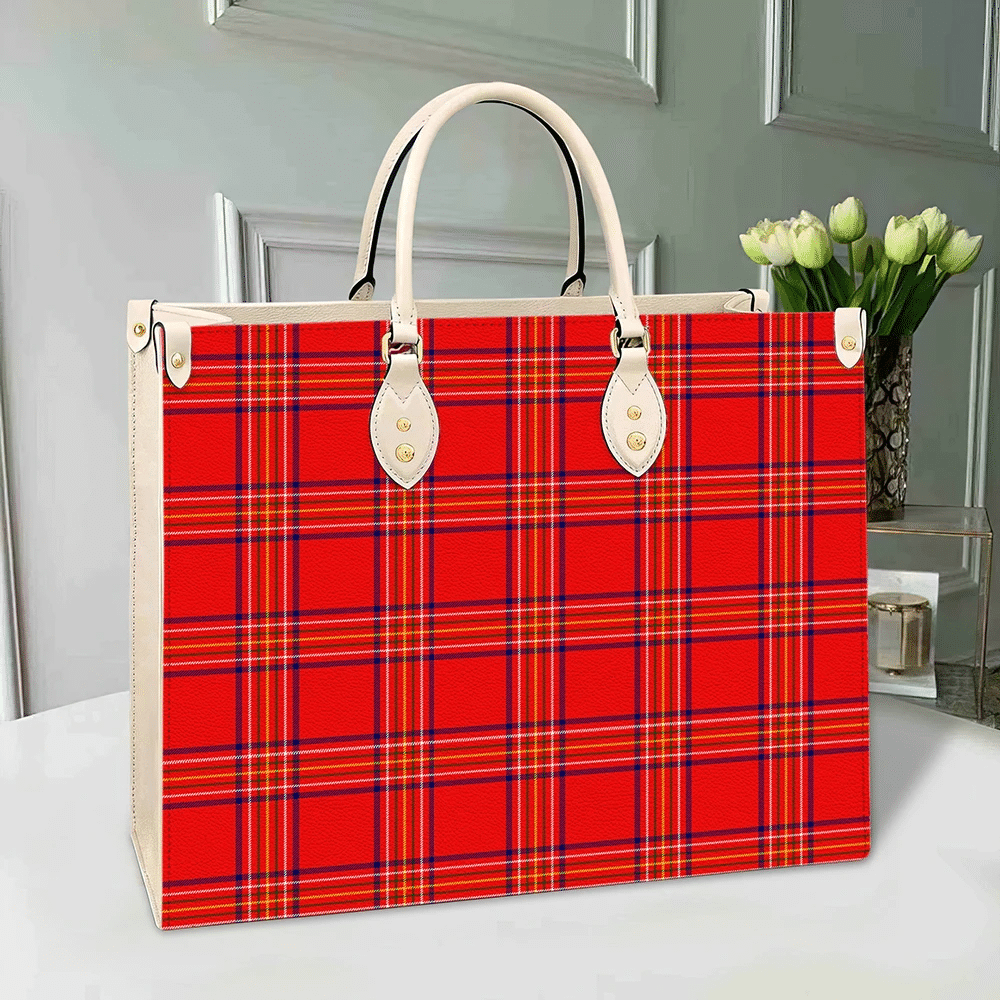 Clan Burnett Modern Tartan Leather Bag DU66 Clan Burnett Tartan Today   