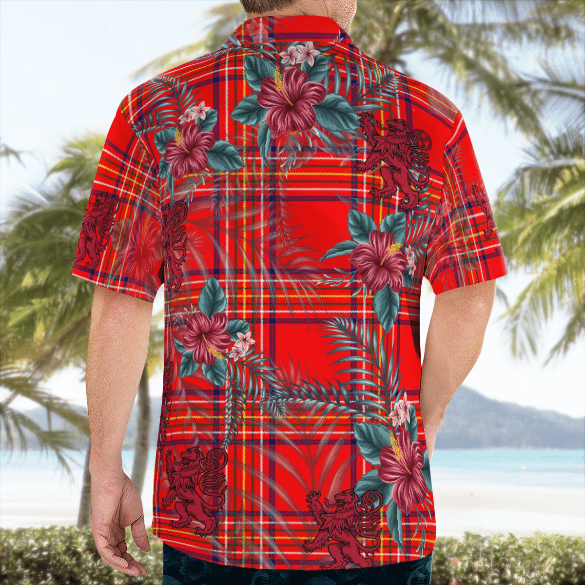 Clan Burnett Modern Tartan Scottish Lion Hawaiian Shirt VP83 Burnett Modern Tartan Tartan Hawaii Shirt   