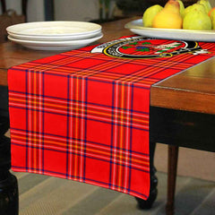 Clan Burnett Tartan Crest Table Runner Cotton SA38 Burnett Tartan Tartan Table Runner   