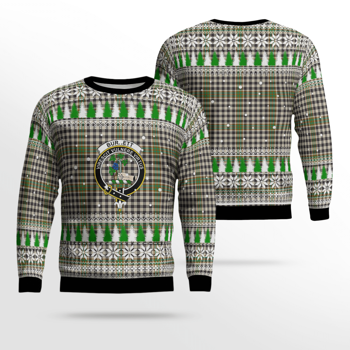 Clan Burns Check Crest Tartan Christmas Ugly Sweater JA35 Burns Check Crest Tartan Tartan Ugly Sweater   