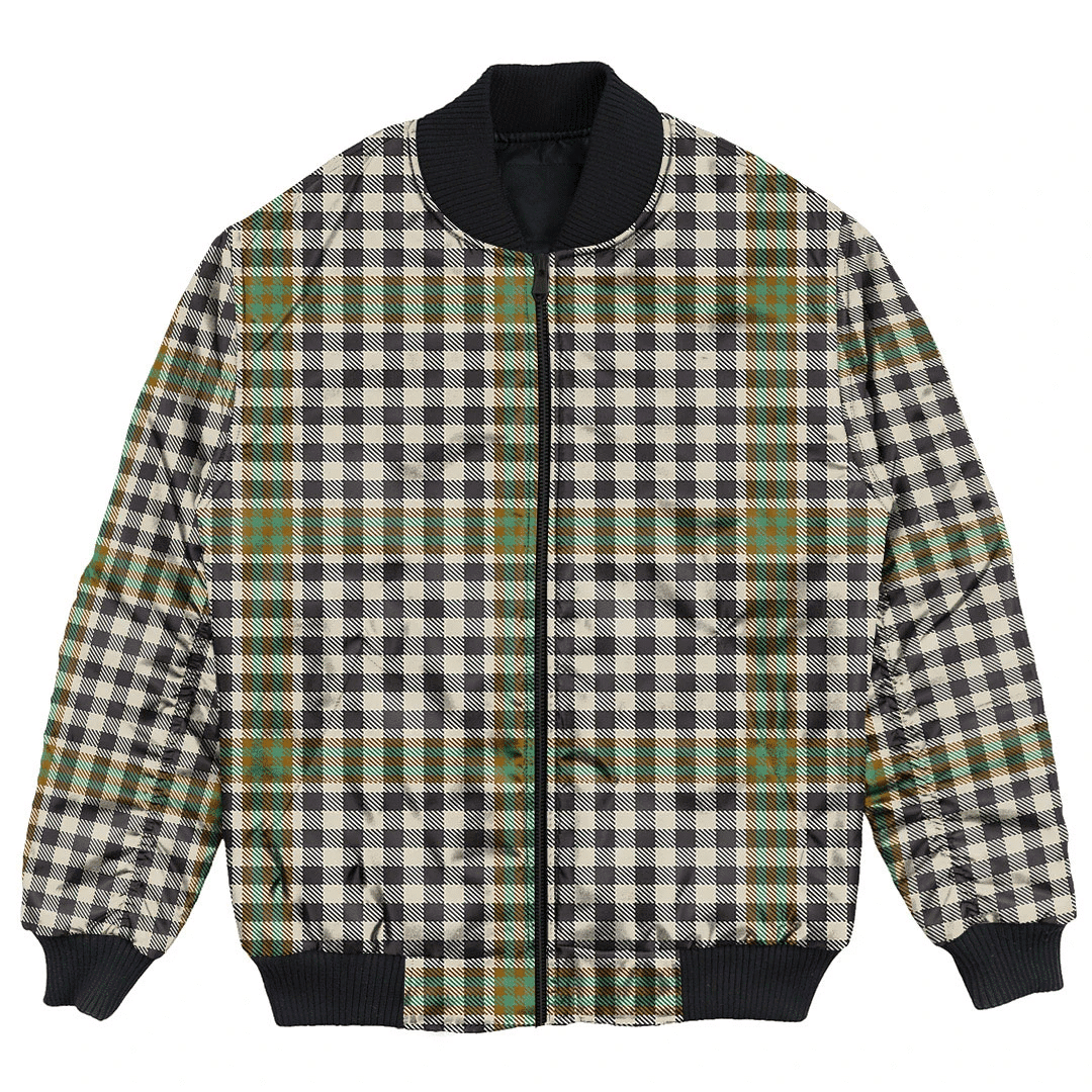 Clan Burns Check Tartan Bomber Jacket QI63 Burns Check Tartan Tartan Bomber Jacket   