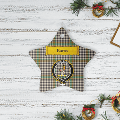 Clan Burns Check Tartan Crest Star Ceramic Ornament SI78 Burns Check Tartan Tartan Christmas   