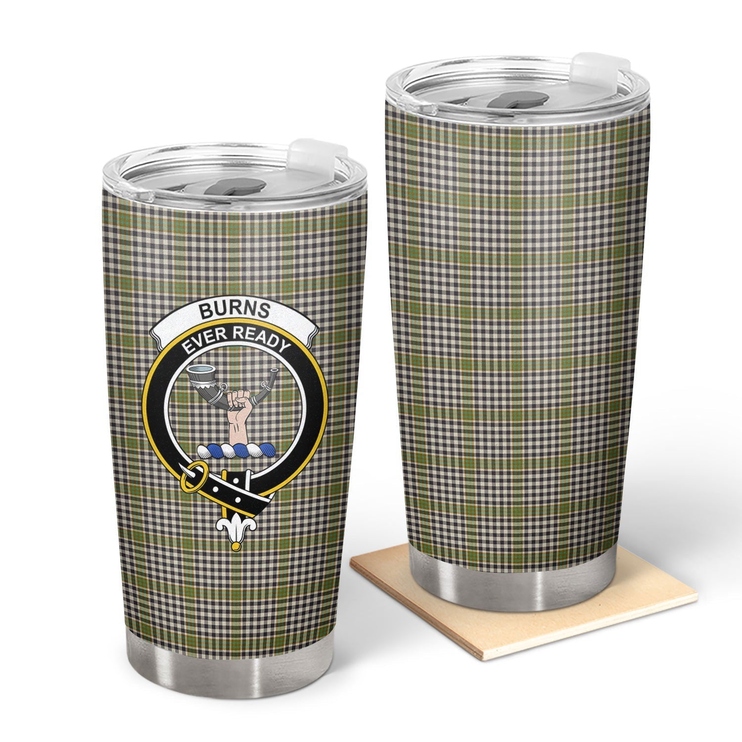 Clan Burns Check Tartan Crest Tumbler NP17 Clan Burns Tartan Today   