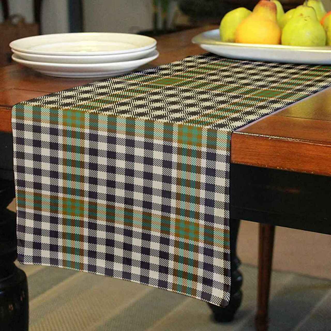 Clan Burns Check Tartan Table Runner Cotton XH75 Burns Check Tartan Tartan Table Runner   