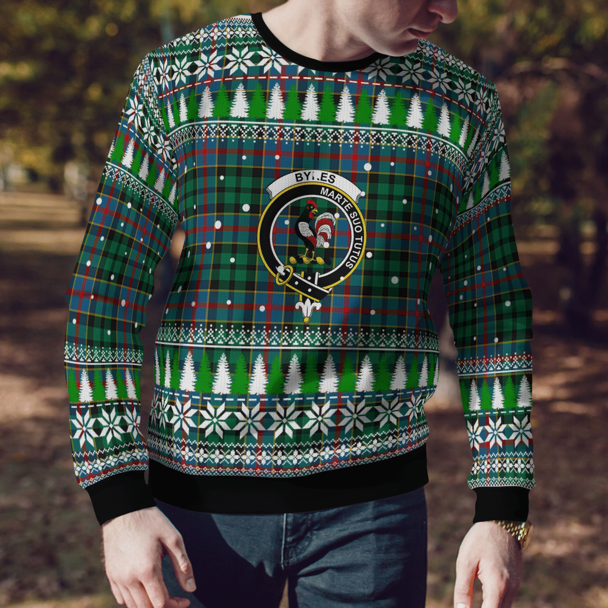 Clan Byres 1 Crest Tartan Christmas Ugly Sweater TQ85 Byres 1 Crest Tartan Tartan Ugly Sweater   