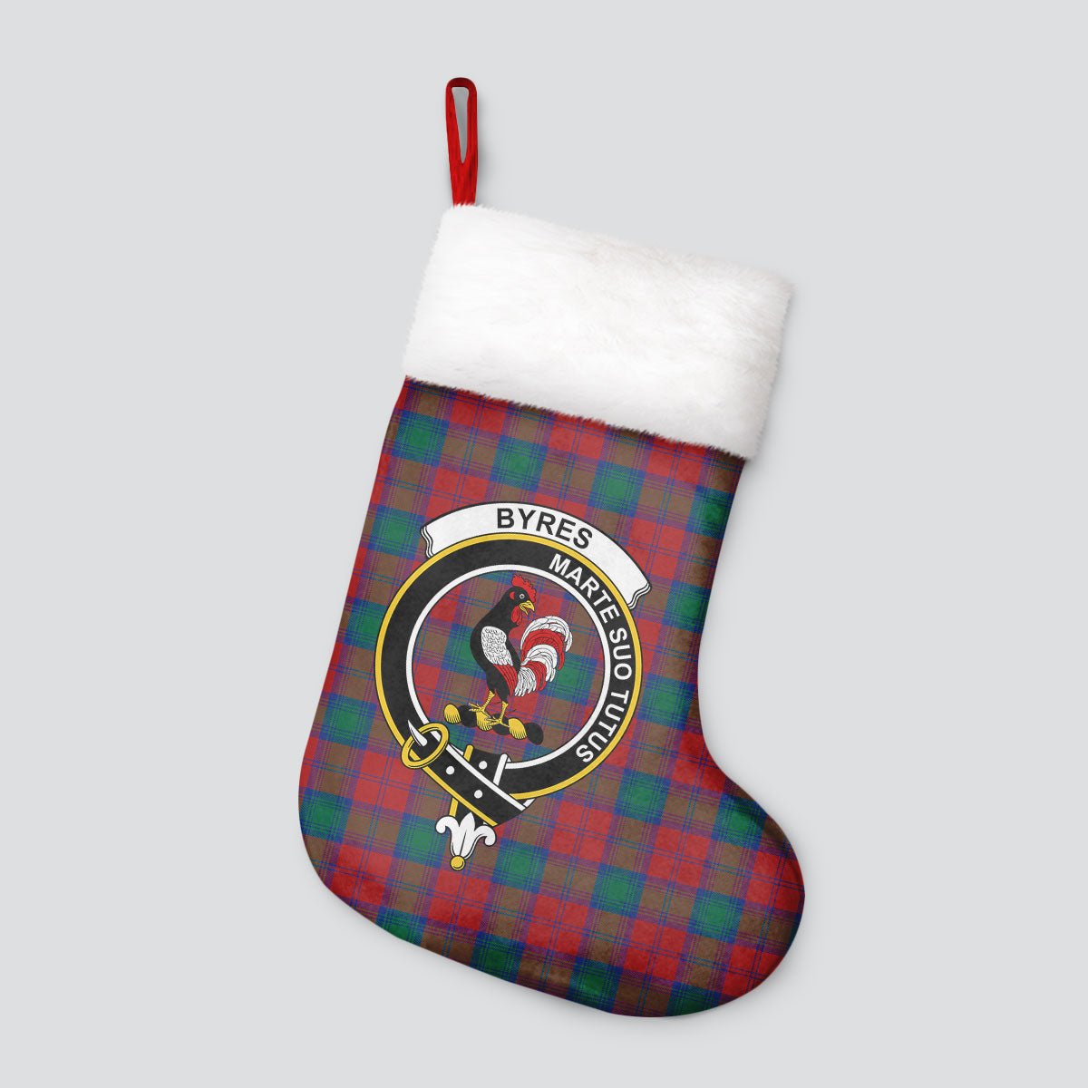 Clan Byres Tartan Crest Christmas Stocking DN71 Byres Tartan Tartan Stocking   