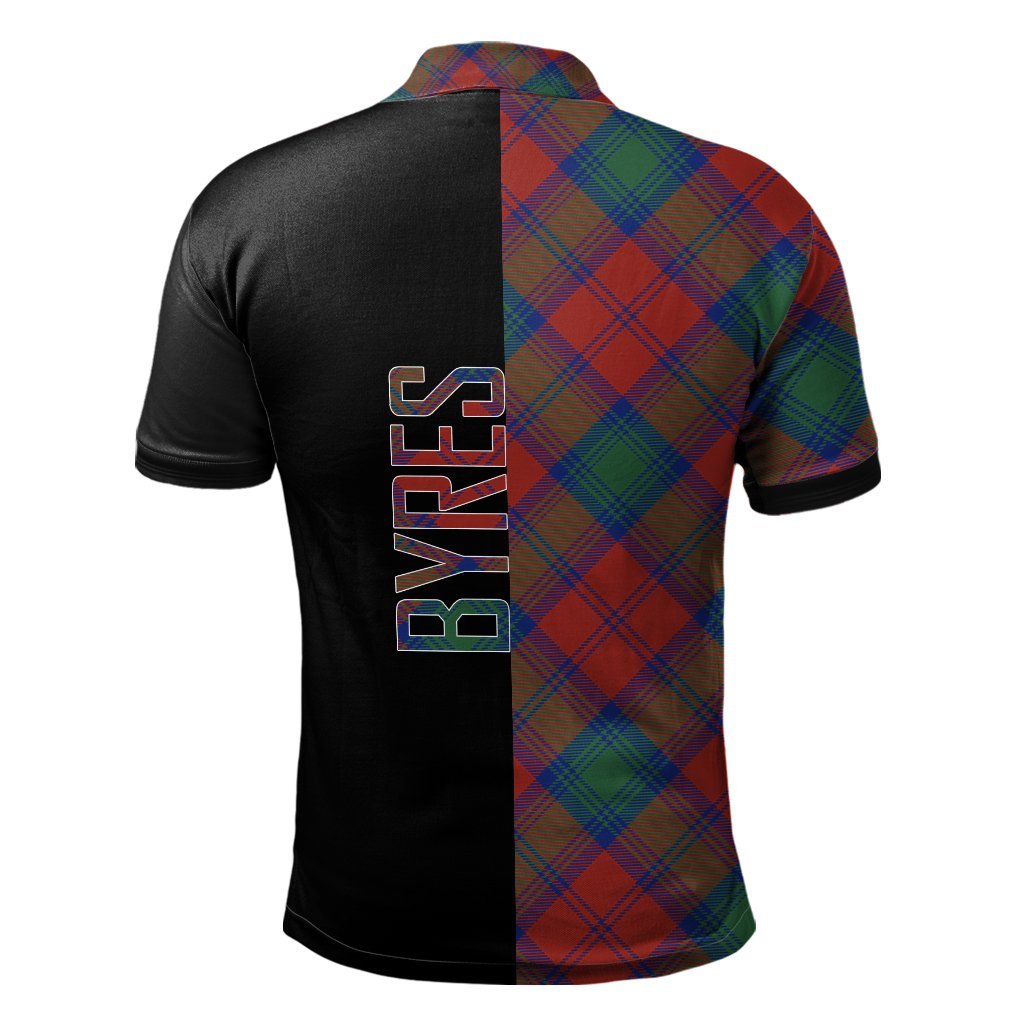 Clan Byres Tartan Polo Shirt Half of Me - Cross Style YS92 Byres Tartan Tartan Polo   