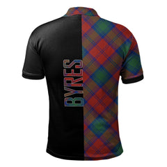 Clan Byres Tartan Polo Shirt Half of Me - Cross Style YS92 Byres Tartan Tartan Polo   