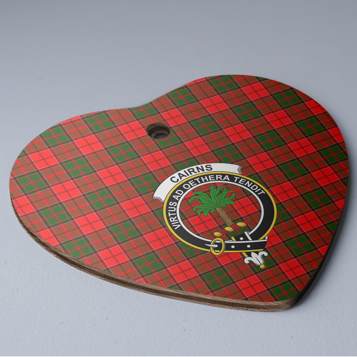 Clan Cairns Tartan Crest Heart Ceramic Ornament VB42 Cairns Tartan Tartan Christmas   