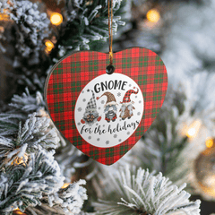 Clan Cairns Tartan Gnome Heart Ceramic Ornament SI50 Cairns Tartan Gnome Tartan Christmas   