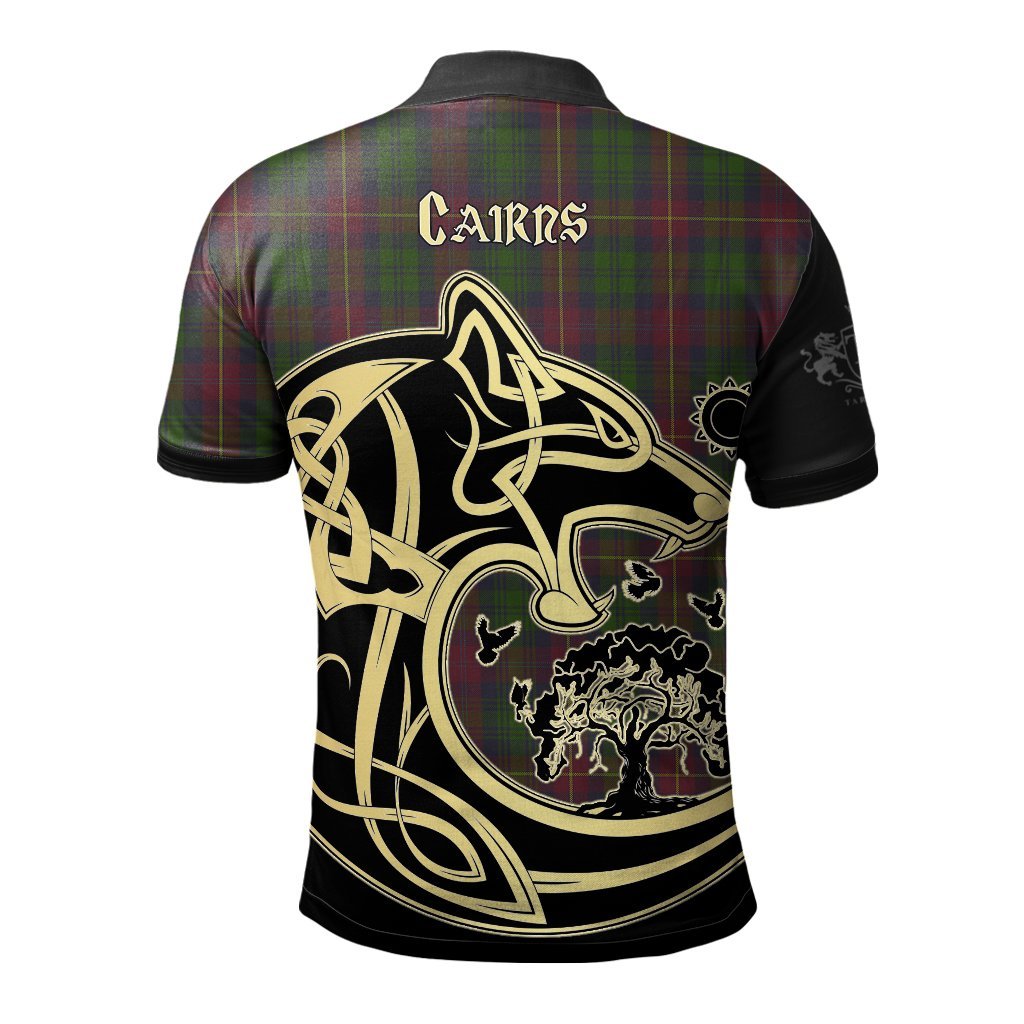 Clan Cairns Tartan Polo Shirt Viking Wolf KG73 Cairns Tartan Tartan Polo   