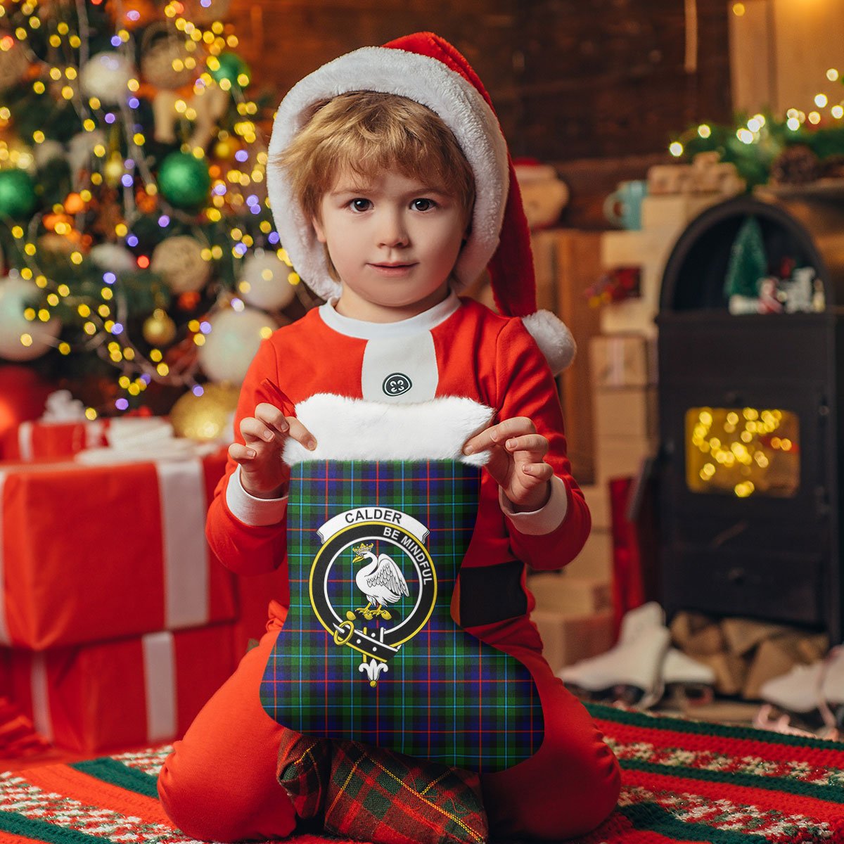 Clan Calder (Calder-Campbell) Tartan Crest Christmas Stocking PU80 Calder (Calder-Campbell) Tartan Tartan Stocking   