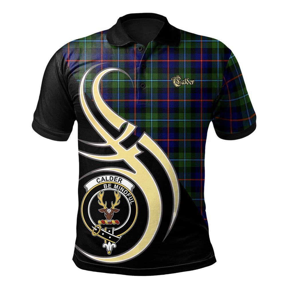 Clan Calder Modern Tartan Polo Shirt - Believe In Me Style FF78 Calder Modern Tartan Tartan Polo   