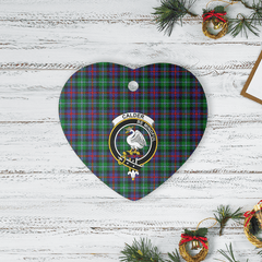 Clan Calder Tartan Crest Heart Ceramic Ornament FZ82 Calder Tartan Tartan Christmas   