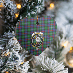 Clan Calder Tartan Crest Heart Ceramic Ornament FZ82 Calder Tartan Tartan Christmas   