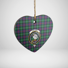 Clan Calder Tartan Crest Heart Ceramic Ornament FZ82 Calder Tartan Tartan Christmas   