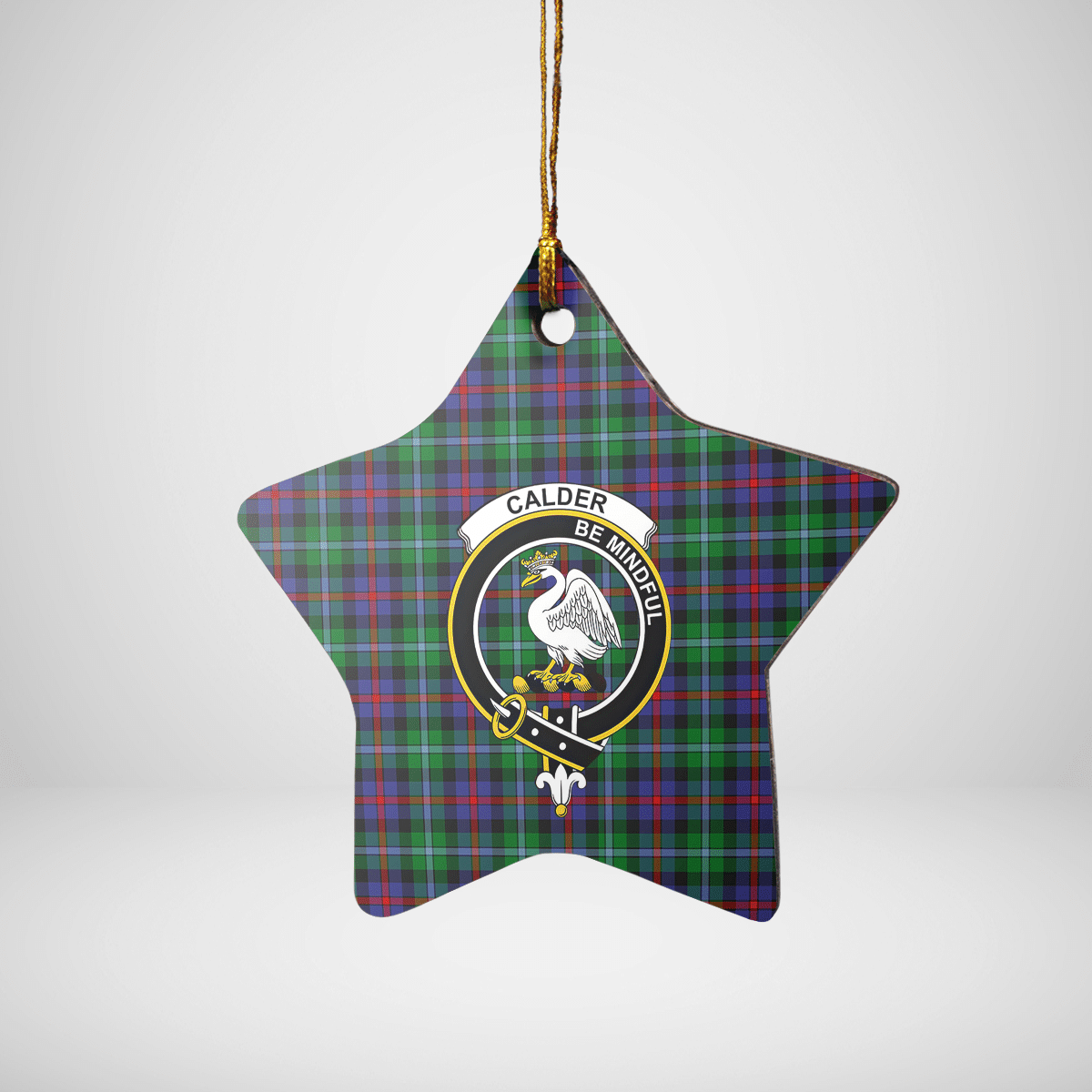 Clan Calder Tartan Crest Star Ceramic Ornament CI84 Calder Tartan Tartan Christmas   