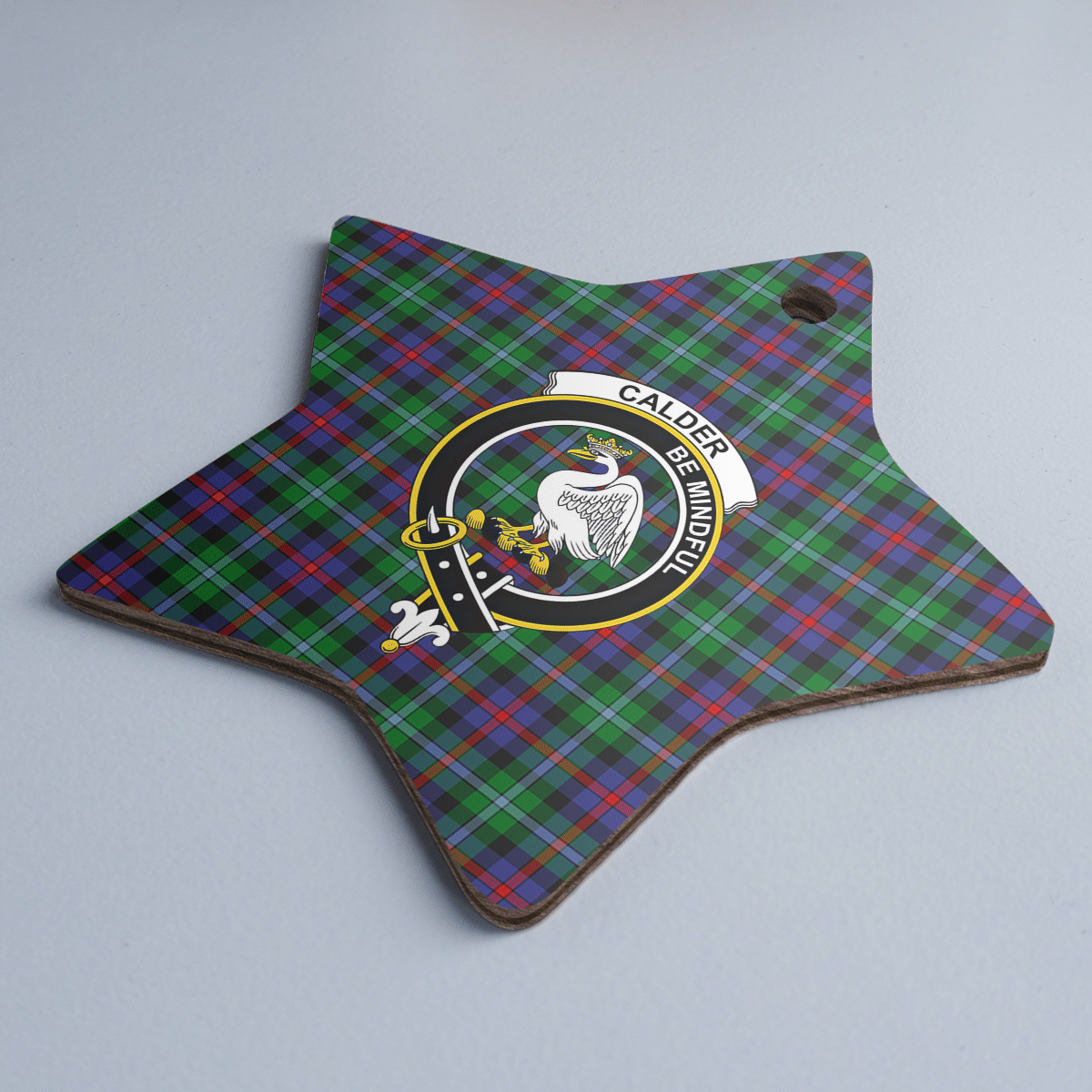 Clan Calder Tartan Crest Star Ceramic Ornament CI84 Calder Tartan Tartan Christmas   