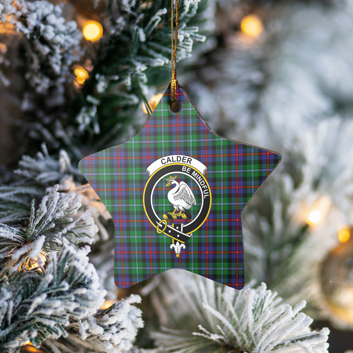 Clan Calder Tartan Crest Star Ceramic Ornament CI84 Calder Tartan Tartan Christmas   