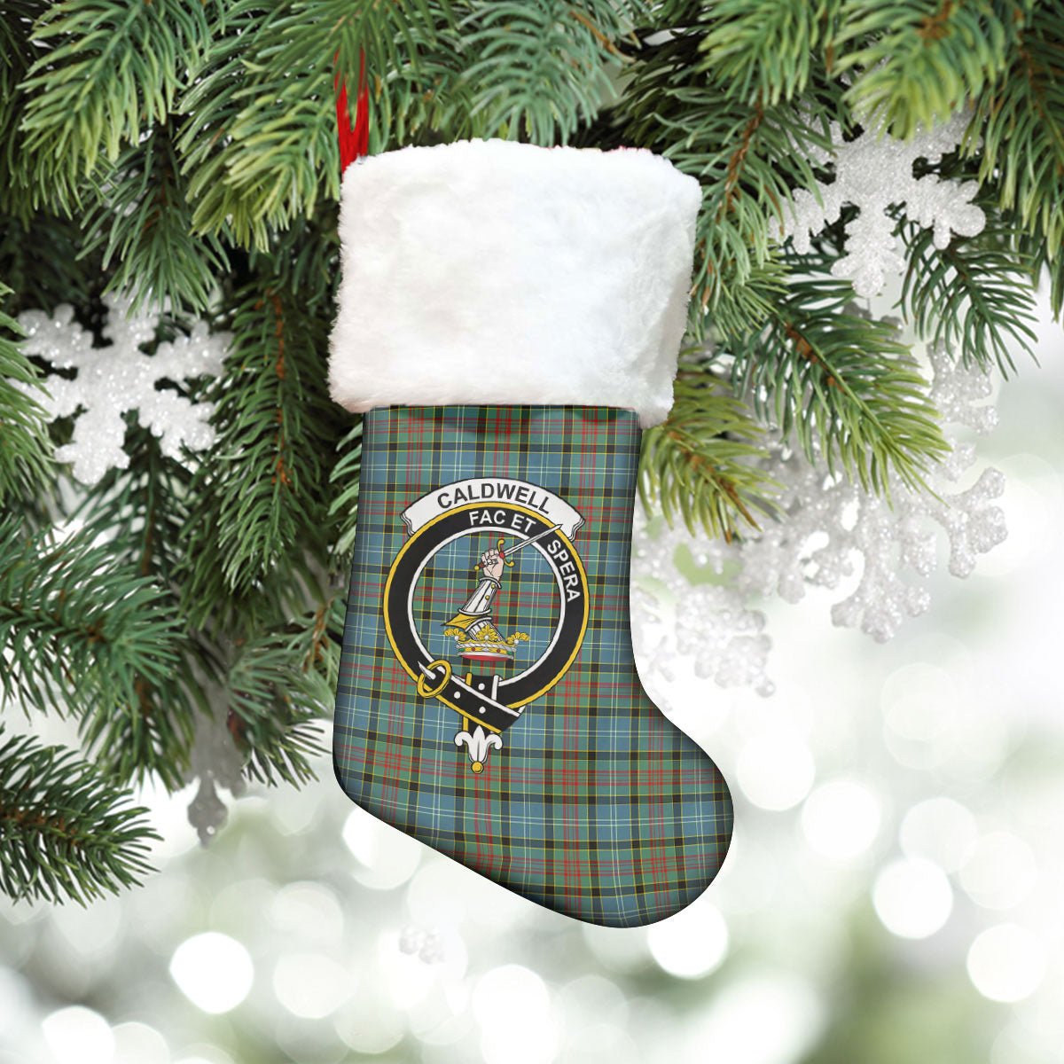 Clan Caldwell Tartan Crest Christmas Stocking DI93 Caldwell Tartan Tartan Stocking   