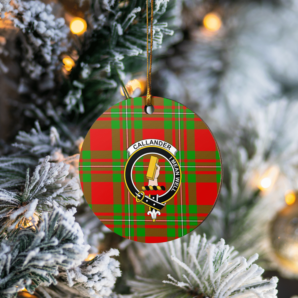 Clan Callander Modern Tartan Crest Round Ceramic Ornament UC16 Callander Modern Tartan Tartan Christmas   