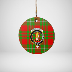 Clan Callander Modern Tartan Crest Round Ceramic Ornament UC16 Callander Modern Tartan Tartan Christmas   