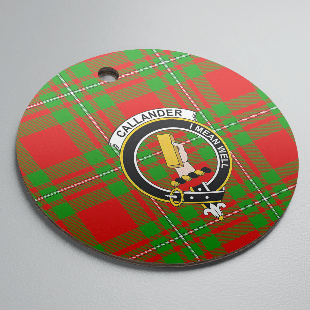 Clan Callander Modern Tartan Crest Round Ceramic Ornament UC16 Callander Modern Tartan Tartan Christmas   