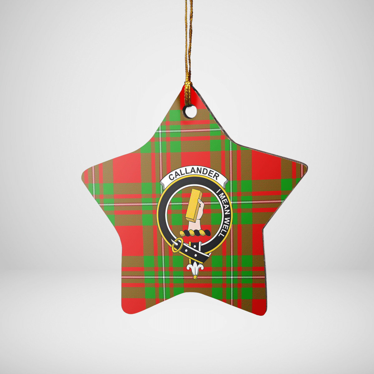 Clan Callander Modern Tartan Crest Star Ceramic Ornament PM39 Callander Modern Tartan Tartan Christmas   