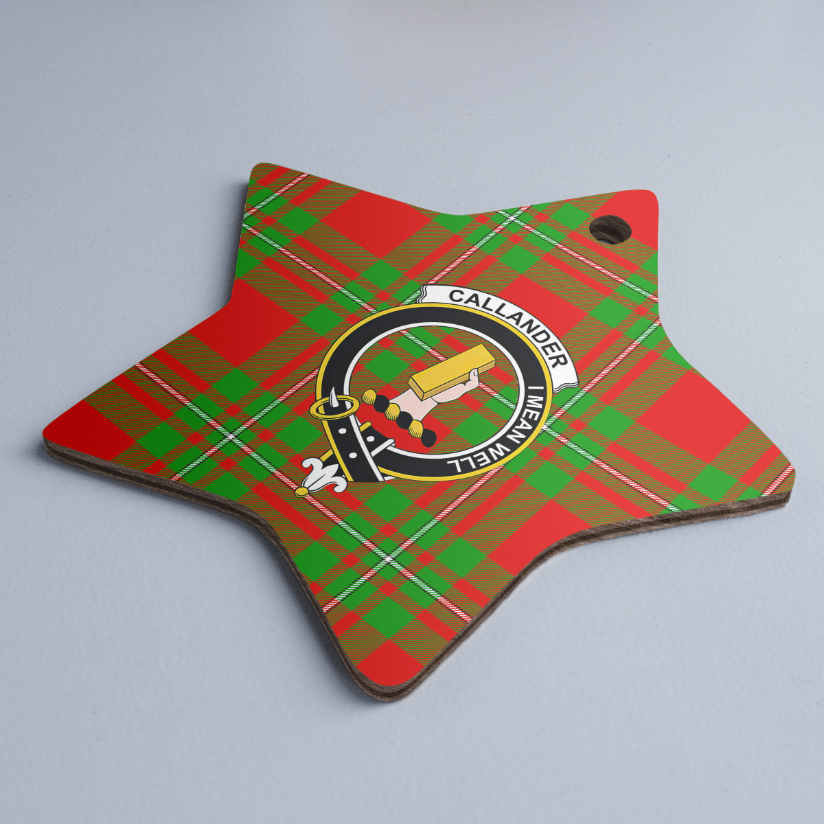 Clan Callander Modern Tartan Crest Star Ceramic Ornament PM39 Callander Modern Tartan Tartan Christmas   