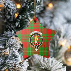 Clan Callander Modern Tartan Crest Star Ceramic Ornament PM39 Callander Modern Tartan Tartan Christmas   