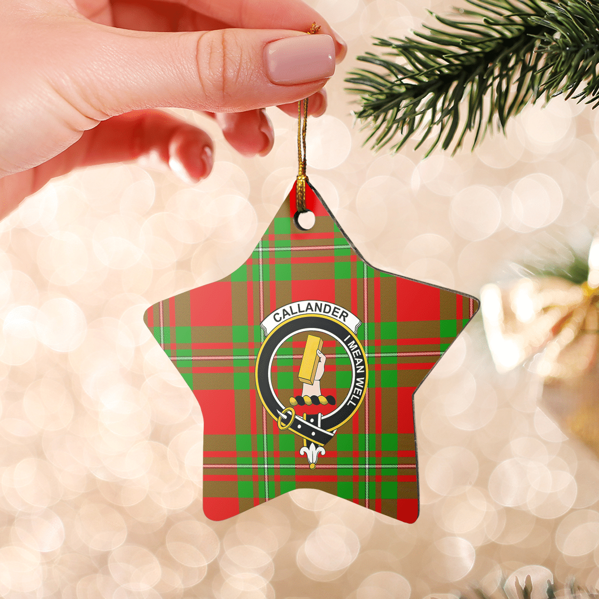 Clan Callander Modern Tartan Crest Star Ceramic Ornament PM39 Callander Modern Tartan Tartan Christmas   