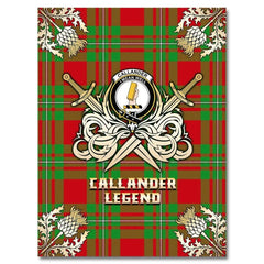 Clan Callander Modern Tartan Gold Courage Symbol Blanket ZP40 Clan Callander Tartan Today   