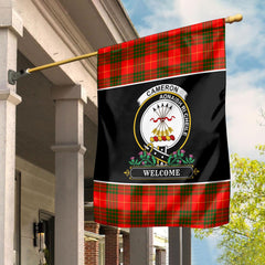 Clan Cameron Modern Tartan Crest Garden Flag  - Welcome  XR99 Clan Cameron Tartan Today   