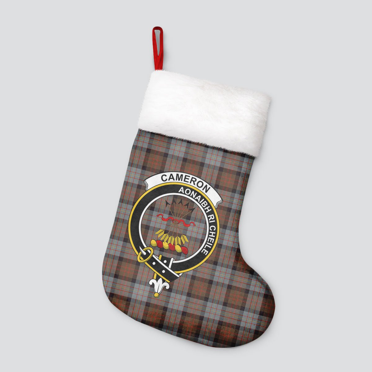 Clan Cameron of Erracht Weathered Tartan Crest Christmas Stocking UP84 Cameron of Erracht Weathered Tartan Tartan Stocking   