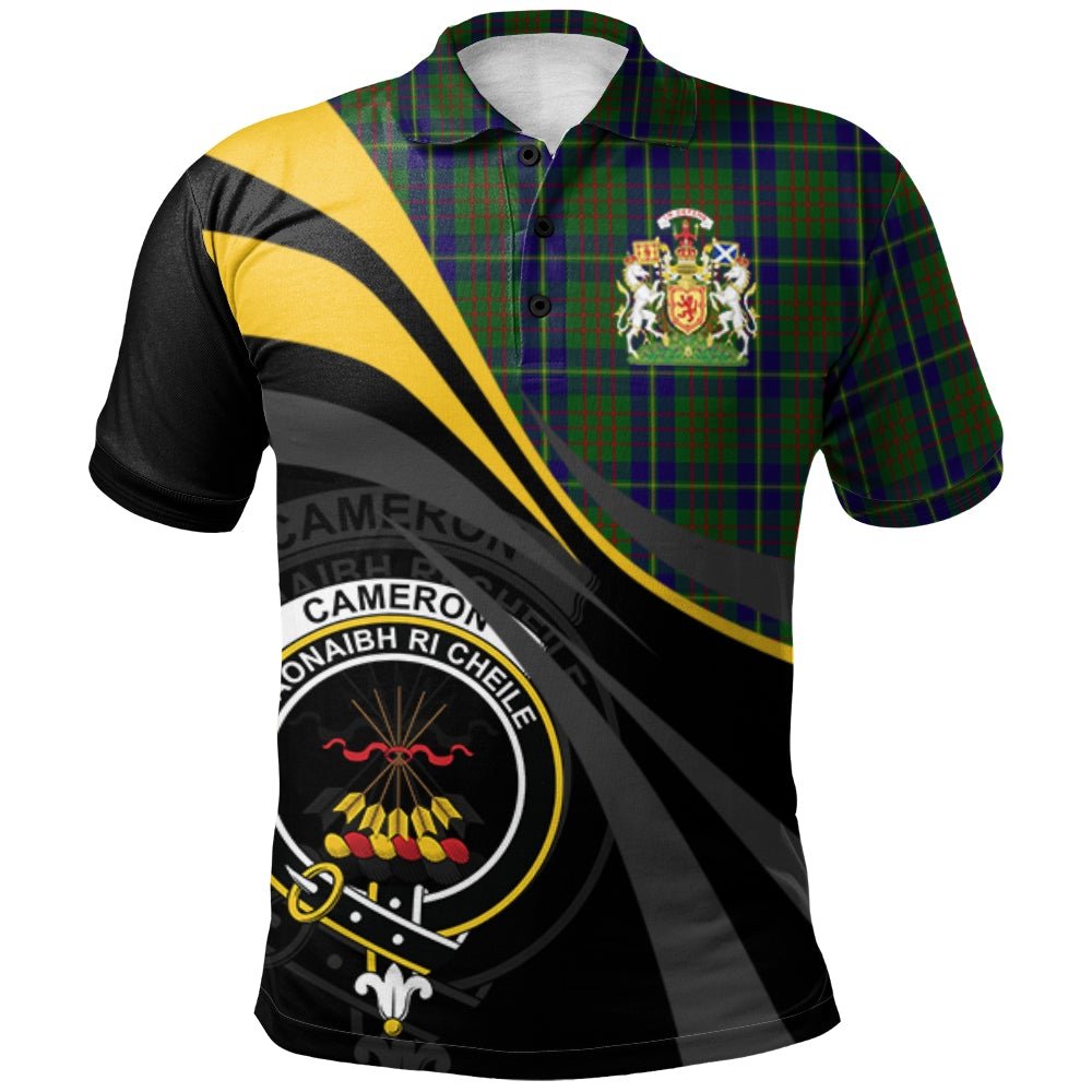 Clan Cameron of Lochiel Hunting Tartan Polo Shirt - Royal Coat Of Arms Style BT50 Cameron of Lochiel Hunting Tartan Tartan Polo   