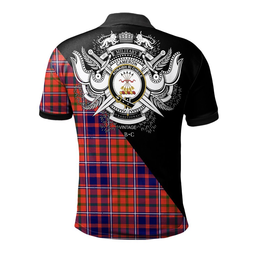 Clan Cameron of Lochiel Modern Clan - Military Polo Shirt BJ72 Cameron of Lochiel Modern Tartan Tartan Polo   