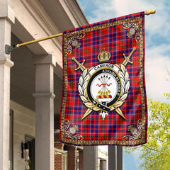 Clan Cameron of Lochiel Modern Tartan Crest Garden Flag  - Celtic Thistle  JV64 Clan Cameron Tartan Today   